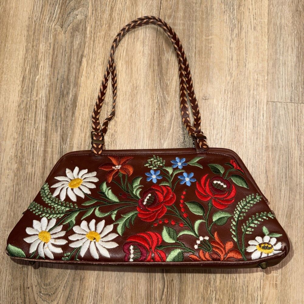 Isabella Fiore Embroidered Floral Shoulder Bag